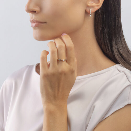 Inel din Aur Roz 14K cu Diamante - 3