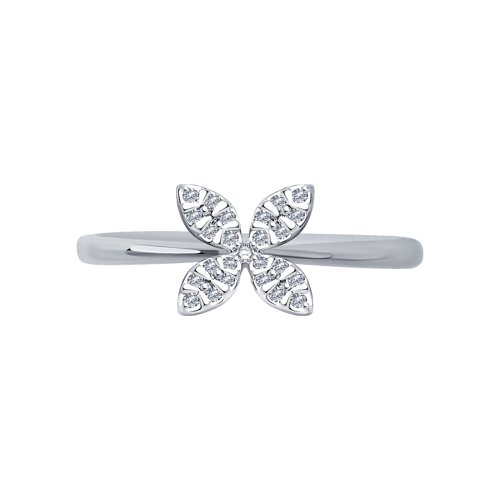 Inel din Aur Alb 14K cu Diamante - 2