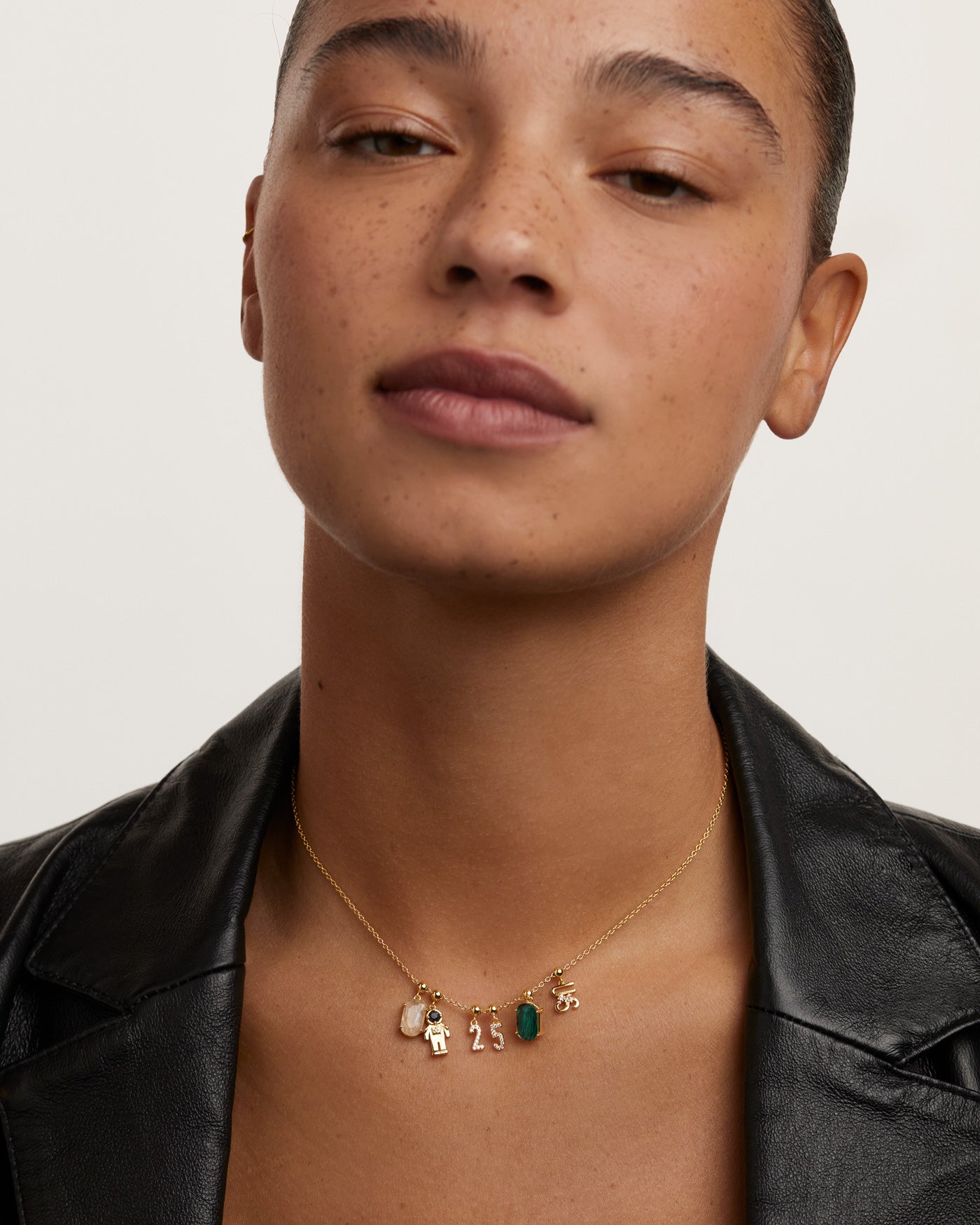 Pandantiv Charm din Argint placat cu Aur cu Zirconiu - 8