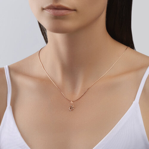 Pandantiv din Aur Roz 14K cu Zirconiu Zodia Sagetator - 3