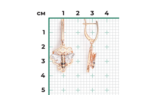 Cercei Aur Roz 14K cu - 3