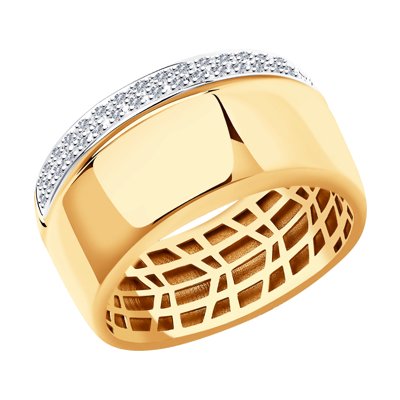 Inel din Aur Roz 14K cu Diamante  - 1