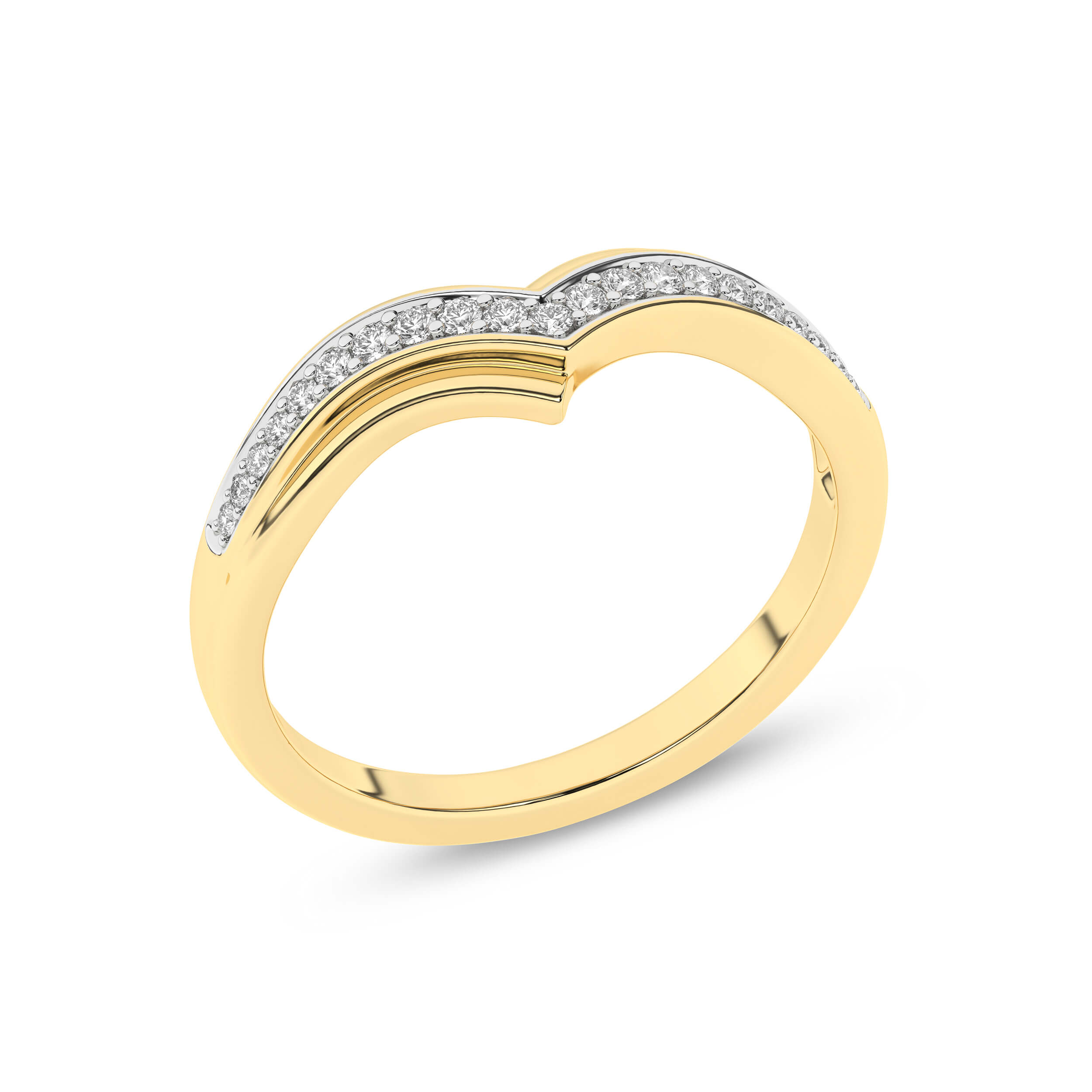 Inel din Aur Galben 14K cu Diamante 0.10Ct - 4