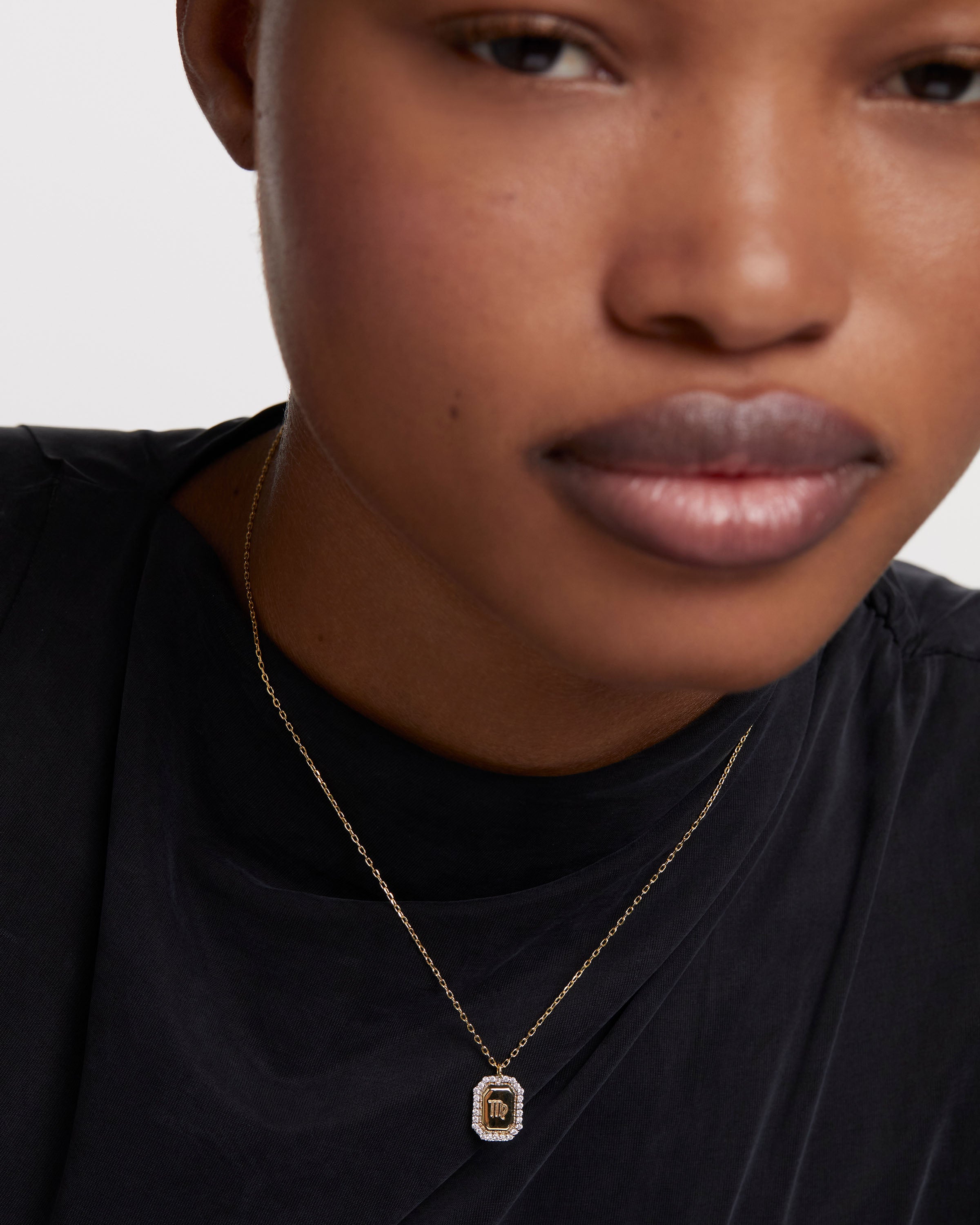 Colier din Argint placat cu Aur cu Zirconiu Zodia Fecioara - 3