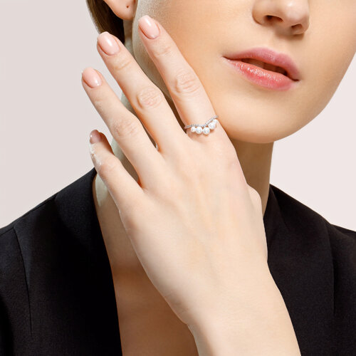 Inel din Argint cu Perla si Zirconiu - 3