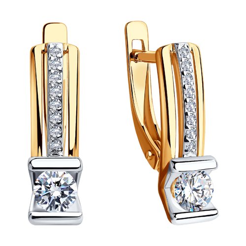 Cercei din Aur Roz 14K cu Zirconiu  - 2