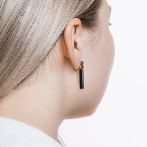 Cercei din Ceramica cu Aur Roz 14K si Diamante - 4