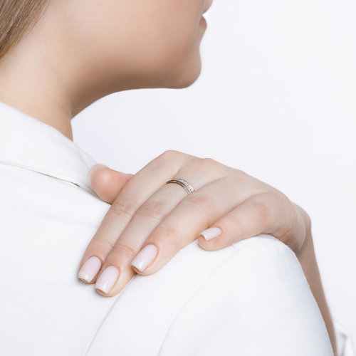 Inel din Aur Roz 14K cu Diamante - 4