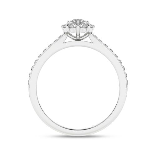 Inel de logodna din Aur Alb 18K cu Diamante 0.5Ct - 3
