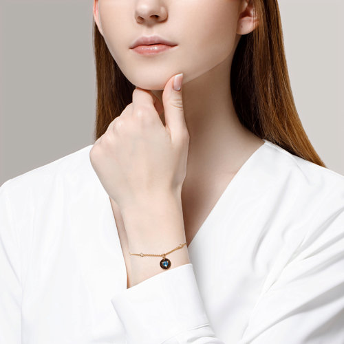 Bratara din Aur Roz 14K cu Topaz  - 3