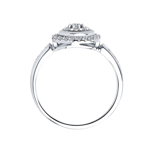 Inel din Aur Alb 14K cu Diamante  - 2