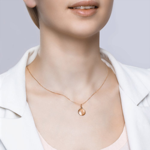 Pandantiv din Aur Roz 14K - 3