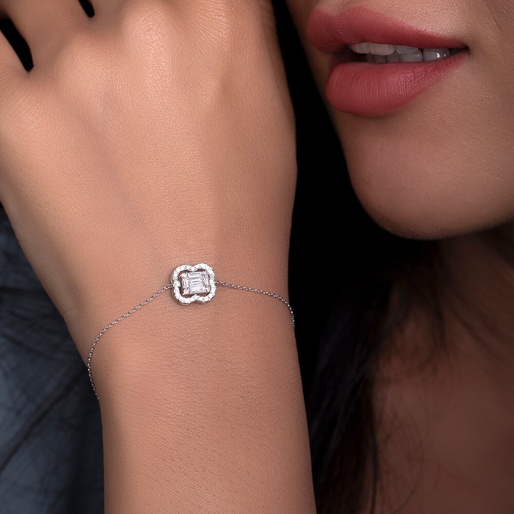 Bratara din Aur Alb 18K cu Diamante 0.35Carate - 2