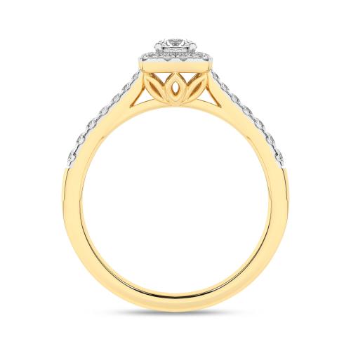 Inel de logodna din Aur Galben 14K cu Diamante 0.50Ct - 1