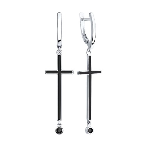 Cercei din Argint cu Email si Zirconiu - 2