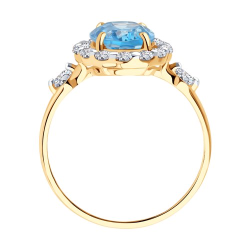 Inel din Aur Roz 14K cu Topaz si Zirconiu - 2