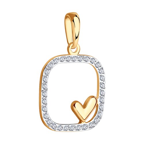 Pandantiv din Aur Roz 14k cu Zirconiu - 2