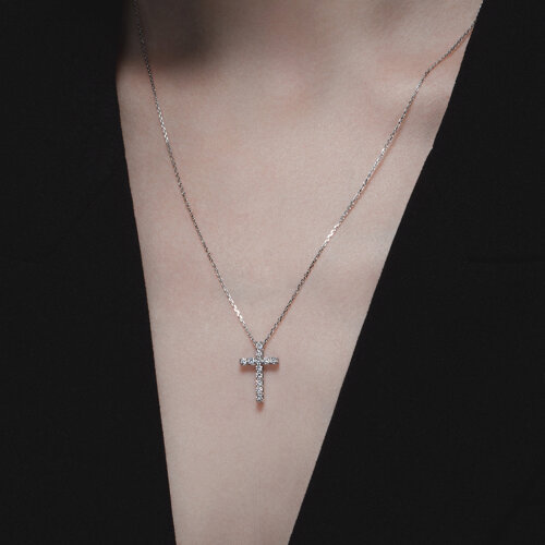 Colier din Aur Alb 14K cu Diamante - 3