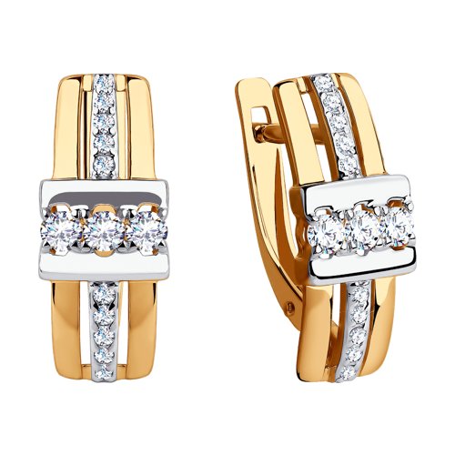 Cercei din Aur Roz 14K cu Zirconiu  - 2