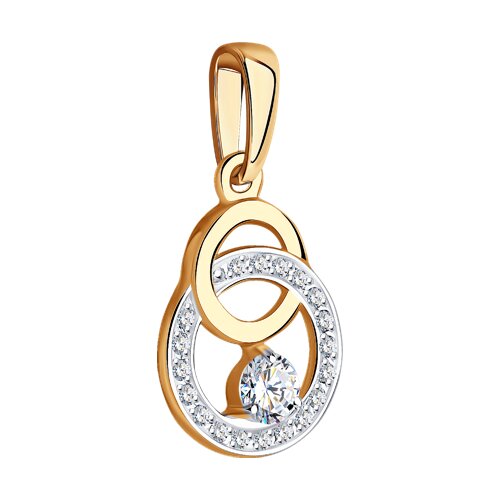 Pandantiv din Aur Roz 14K cu Zirconiu - 2