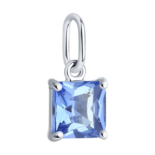 Pandantiv din Aur Alb 14k cu Sital - 2