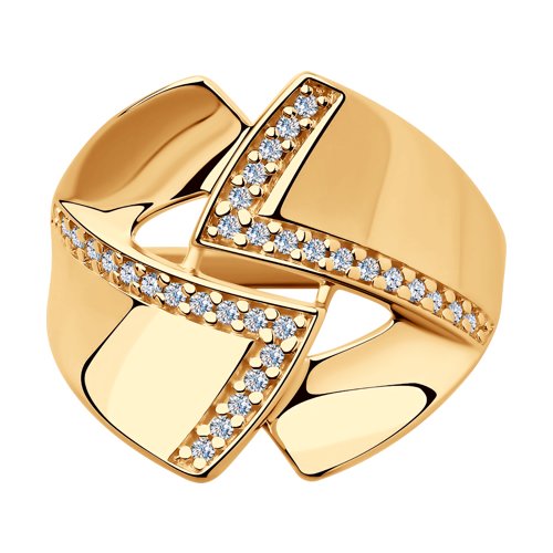 Inel din Argint Placat cu Aur cu Zirconiu - 2