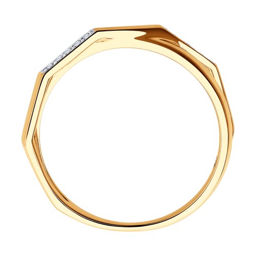 Inel din Aur Roz 14K cu Diamante  - 2