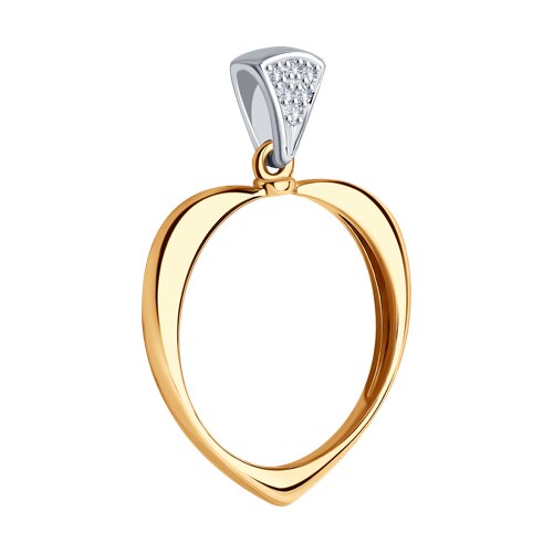 Pandantiv din Aur Roz 14K cu Diamant - 2