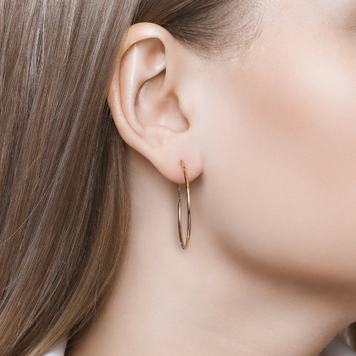 Cercei Congo din Aur Roz 14K diametrul 30mm - 2