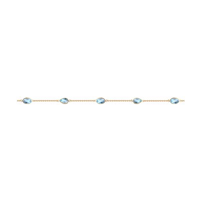 Bratara din Aur Roz 14k cu Topaz - 1