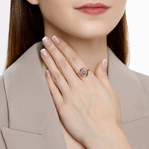 Inel din Aur Roz 14K cu Diamante - 2