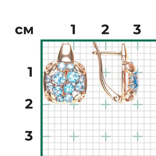 Cercei Aur Roz 14K cu Topaz - 2