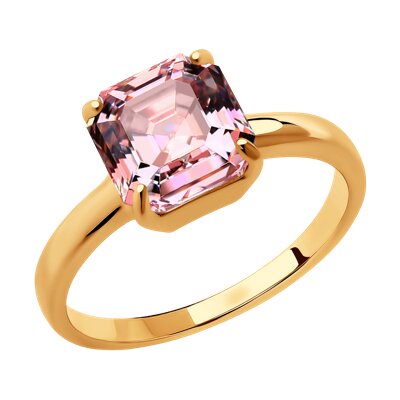 Inel din Argint placat cu Aur cu Cristal SW - 5