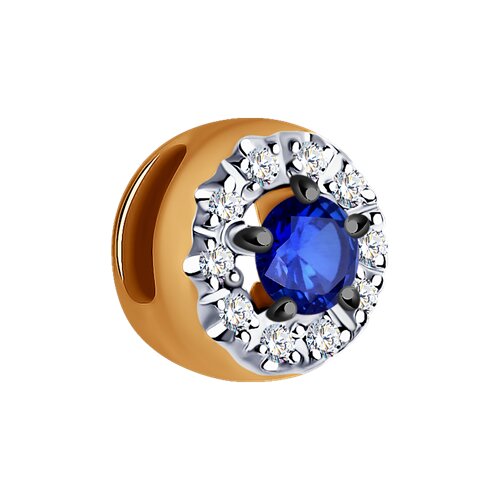Pandantiv din Aur Roz 14K cu Diamante si Safir - 2