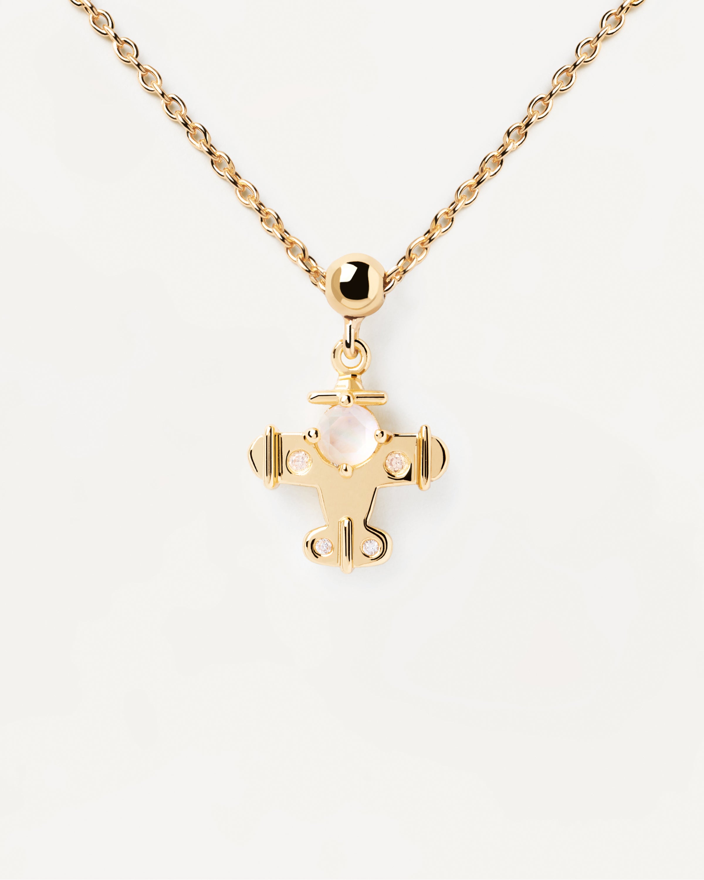 Pandantiv Charm din Argint placat cu Aur cu Zirconiu - 5