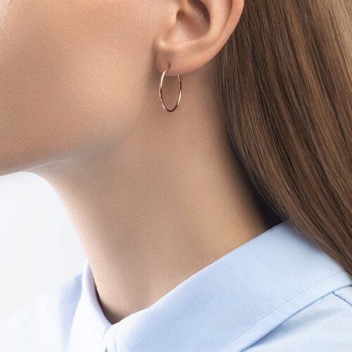 Cercei Congo din Aur Roz 14k diametrul 20mm - 3