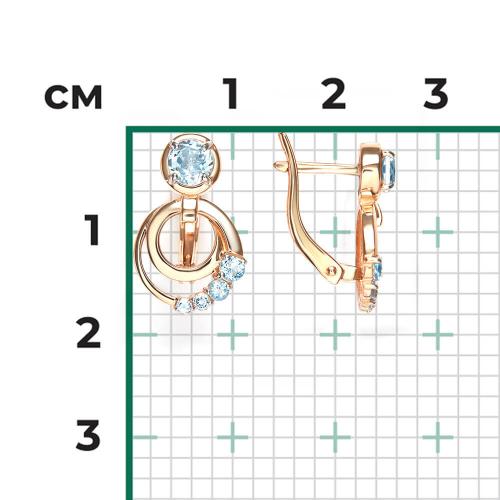 Cercei Aur Roz 14K cu Topaz - 2