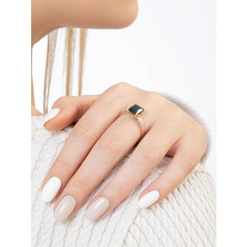 Inel din Aur Roz 14K cu Sitall si Zirconiu - 4