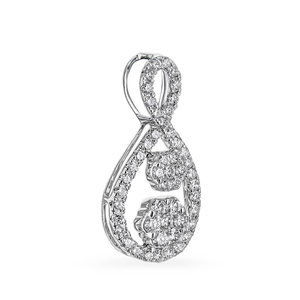 Pandant din Aur Alb 18K cu Diamante 0.47Carate - 2