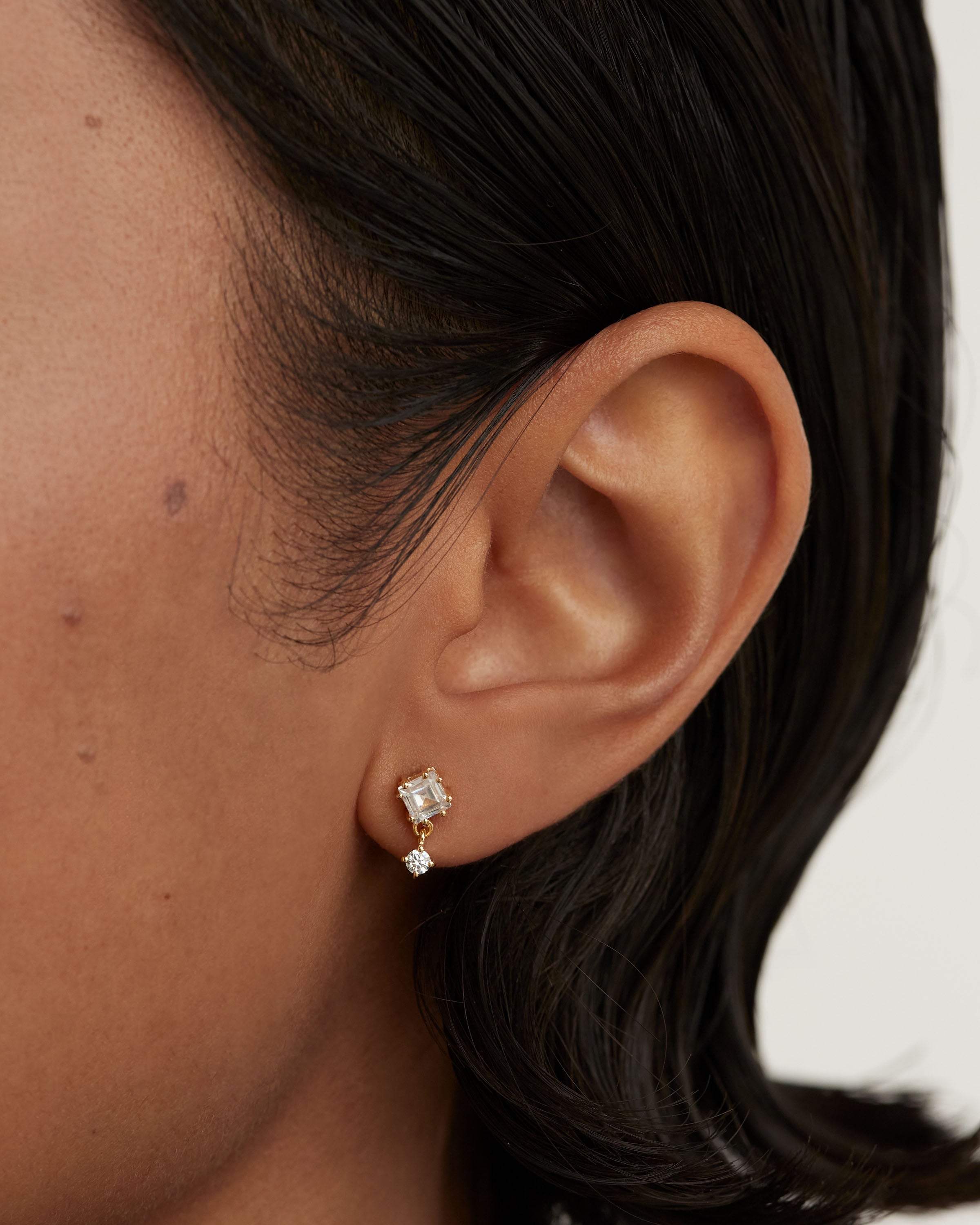 Cercei din Argint placat cu Aur cu Zirconiu - 3