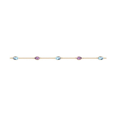 Bratara din Aur Roz 14K cu Topaz si Ametist - 1