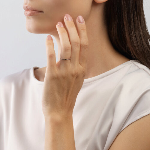 Inel din Aur Alb 14K cu Diamante - 2