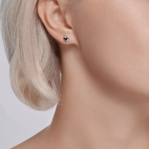 Cercei din Aur Alb 14K cu Diamante - 2