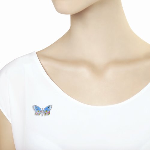 Brosa din Argint 925 cu Email si Zirconiu - 2