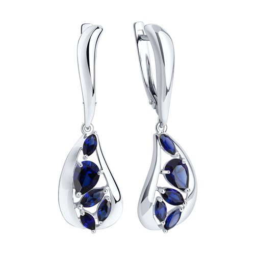 Cercei din Argint cu Corund sint. si Zirconiu - 2