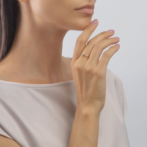 Inel din Aur Roz 14K cu Topaz  - 2