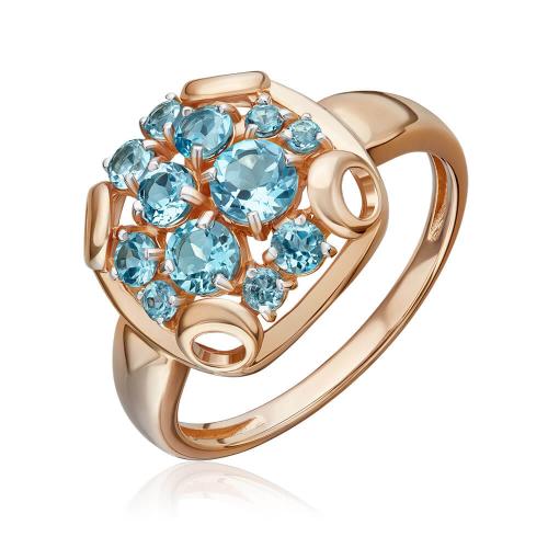 Inel Aur Roz 14K cu Topaz - 1