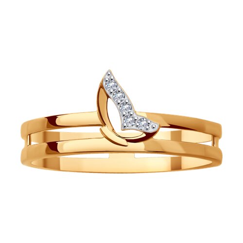 Inel din Aur Roz 14k cu Zirconiu „Fluture” - 2