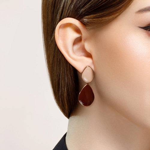 Cercei din Argint placat cu Aur cu Email - 2