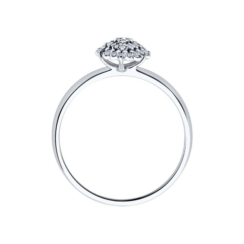 Inel din Aur Alb 14K cu Diamante - 2